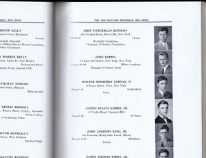 John F. Kennedy’s College Yearbook. image